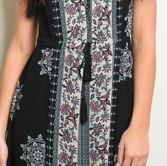 Boho Chic Black Dress - Picture 2 of 7